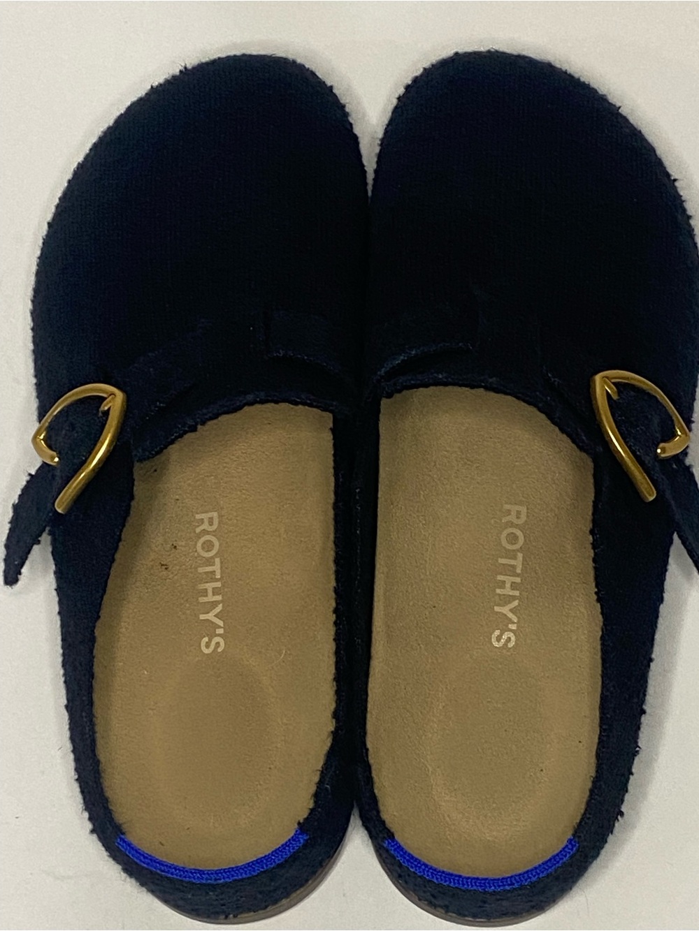 Rothy’s The Buckle Clog Soft Black Bouclé Gold Buckle W11 M10 - Picture 5 of 13